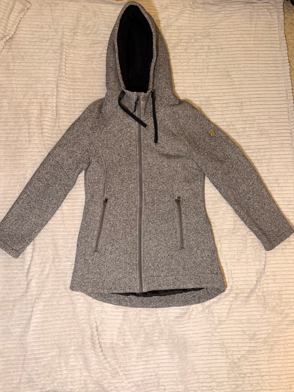 1 Madison Expedition Gray Heather Full-Zip Hooded Sweater
